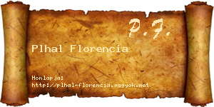 Plhal Florencia névjegykártya